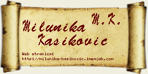 Milunika Kašiković vizit kartica